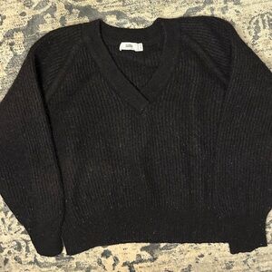 Closed Designer Black Knit Slightly Cropped Sweater